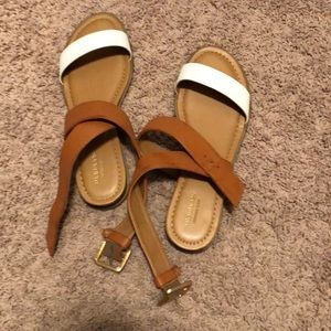 Size 10 Maurice’s, ankle wrap sandals